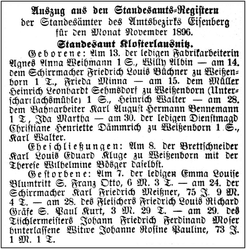 1896-12-11 Kl Standesamtsregister